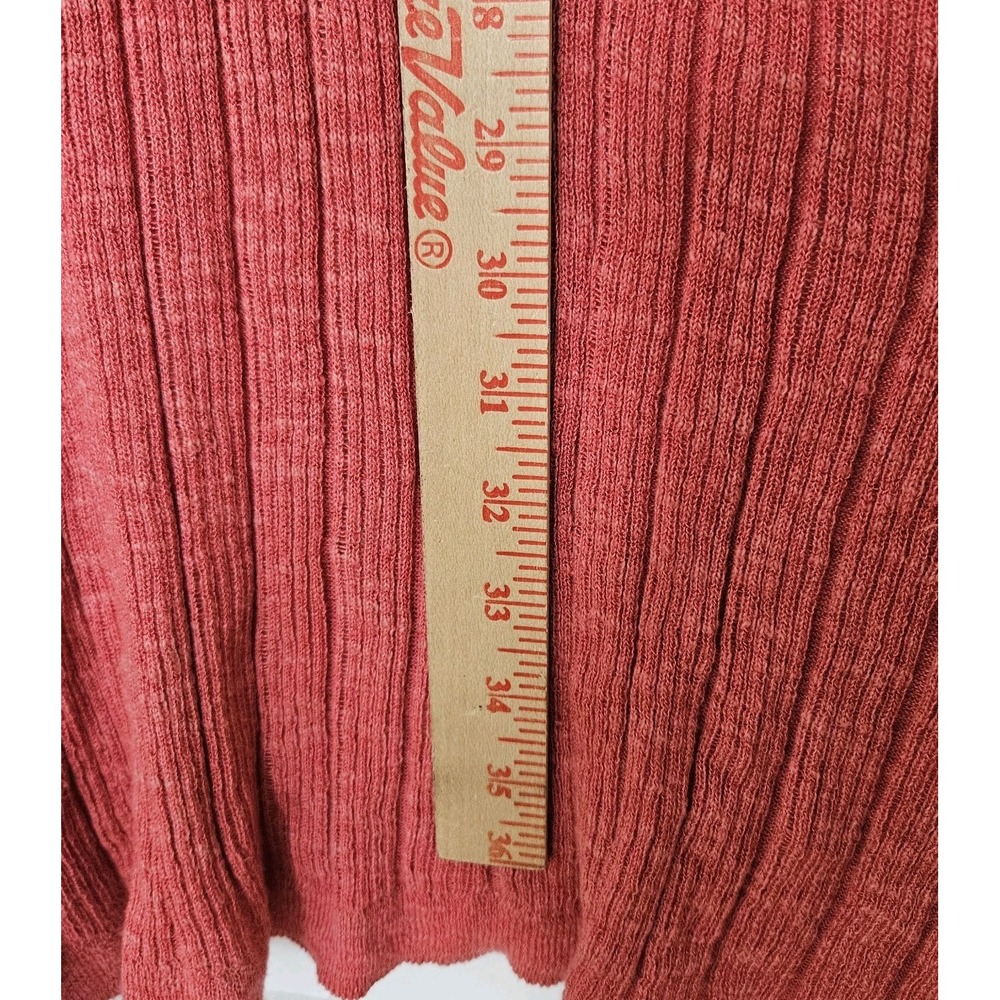 Hooked Up Womens Ribbed Longline Cardigan Sweater Pink Open Front Large boho - Picture 5 of 9